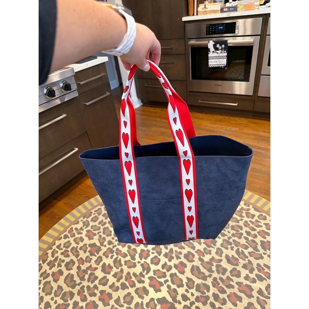 Brighton Velveteen Love Canvas‎ Tote New with Tags & Sealed Beach Bag Blue